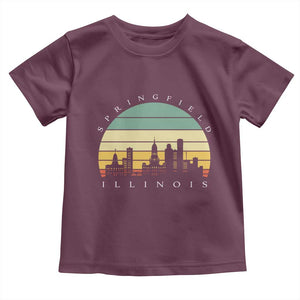Vintage Springfield Illinois Pride Toddler T Shirt Scenic Cityscape Gift TS12 Maroon Print Your Wear