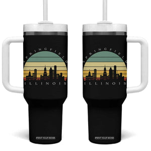 Vintage Springfield Illinois Pride Tumbler With Handle Scenic Cityscape Gift TS12 One Size: 40 oz Black Print Your Wear
