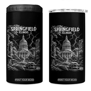 Historic Springfield Illinois Architecture 4 in 1 Can Cooler Tumbler The Prairie State Souvenir Gift