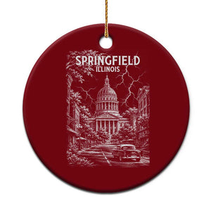 Historic Springfield Illinois Architecture Ceramic Ornament The Prairie State Souvenir Gift TS12 1pc Red Print Your Wear