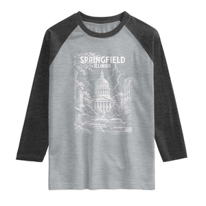 Historic Springfield Illinois Architecture Raglan Shirt The Prairie State Souvenir Gift