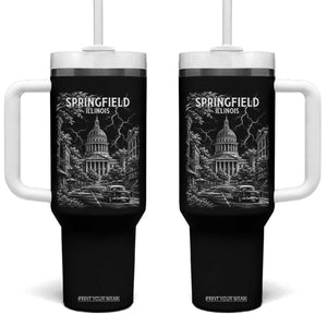 Historic Springfield Illinois Architecture Tumbler With Handle The Prairie State Souvenir Gift TS12 One Size: 40 oz Black Print Your Wear