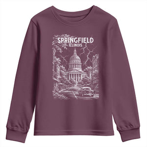 Historic Springfield Illinois Architecture Youth Sweatshirt The Prairie State Souvenir Gift