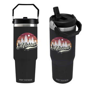 Missouri Travel Gift Flip Straw Tumbler Vintage Forest River Landscape TS12 One Size: 30 oz Black Print Your Wear