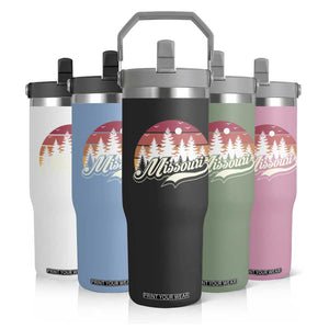 Missouri Travel Gift Flip Straw Tumbler Vintage Forest River Landscape TS12 Print Your Wear