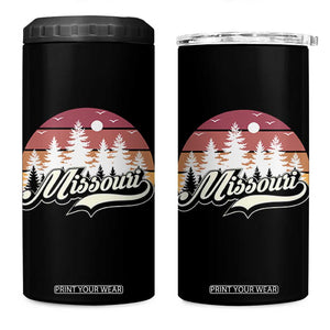 Missouri Travel Gift 4 in 1 Can Cooler Tumbler Vintage Forest River Landscape TS12 One Size: 16 oz Black Print Your Wear