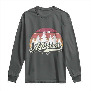 Missouri Travel Gift Long Sleeve Shirt Vintage Forest River Landscape TS12 Dark Heather Print Your Wear