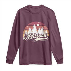 Missouri Travel Gift Long Sleeve Shirt Vintage Forest River Landscape TS12 Maroon Print Your Wear