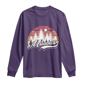 Missouri Travel Gift Long Sleeve Shirt Vintage Forest River Landscape TS12 Purple Print Your Wear