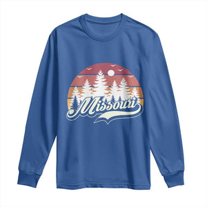 Missouri Travel Gift Long Sleeve Shirt Vintage Forest River Landscape TS12 Royal Blue Print Your Wear