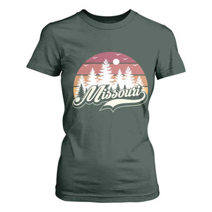 Missouri Travel Gift T Shirt For Women Vintage Forest River Landscape TS12 Dark Forest Green Print Your Wear