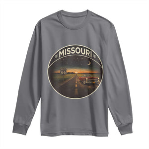 Missouri State Route Highway 66 Long Sleeve Shirt Mother Road Travel Gift TS12 Charcoal Print Your Wear