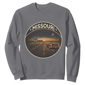 Missouri State Route Highway 66 Sweatshirt Mother Road Travel Gift TS12 Charcoal Print Your Wear