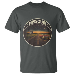 Missouri State Route Highway 66 T Shirt Mother Road Travel Gift TS12 Dark Heather Print Your Wear