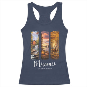 Missouri The Show Me State Racerback Tank Top Midwest Pride TS12 Navy Print Your Wear