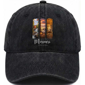 Missouri The Show Me State Washed Cotton Baseball Cap Midwest Pride TS12 Print Your Wear