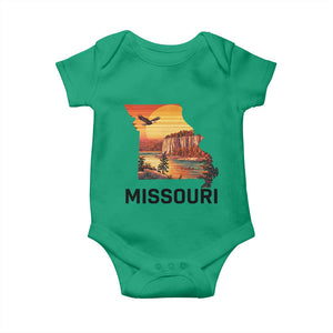 Missouri State Map Nature Travel Baby Onesie The Show Me State Pride TS12 Irish Green Print Your Wear