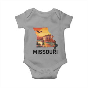 Missouri State Map Nature Travel Baby Onesie The Show Me State Pride TS12 Sport Gray Print Your Wear