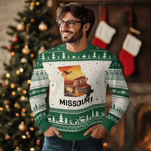 Missouri State Map Nature Travel Ugly Christmas Sweater The Show Me State Pride TS12 Beige Green Print Your Wear