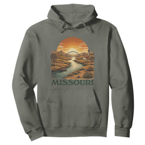 Missouri Outdoors Adventure Hoodie The Show Me State Souvenir TS12 Military Green Print Your Wear