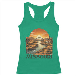 Missouri Outdoors Adventure Racerback Tank Top The Show Me State Souvenir TS12 Irish Green Print Your Wear