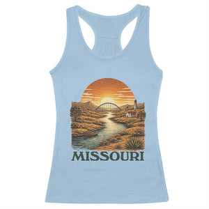 Missouri Outdoors Adventure Racerback Tank Top The Show Me State Souvenir TS12 Light Blue Print Your Wear