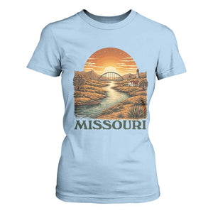 Missouri Outdoors Adventure T Shirt For Women The Show Me State Souvenir TS12 Light Blue Print Your Wear