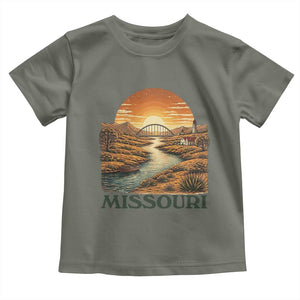 Missouri Outdoors Adventure Toddler T Shirt The Show Me State Souvenir TS12 Military Green Print Your Wear