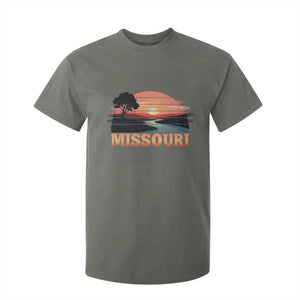 Vintage Missouri Outdoors T Shirt For Kid Midwest Nature Landscape TS12 Military Green Print Your Wear