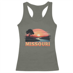 Vintage Missouri Outdoors Racerback Tank Top Midwest Nature Landscape TS12 Military Green Print Your Wear
