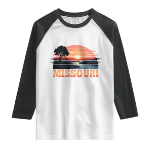 Vintage Missouri Outdoors Raglan Shirt Midwest Nature Landscape TS12 White Black Print Your Wear