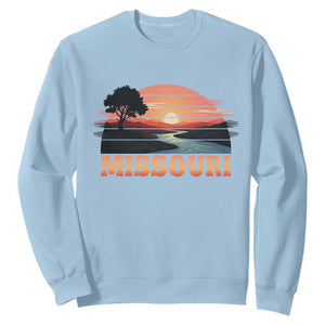 Vintage Missouri Outdoors Sweatshirt Midwest Nature Landscape TS12 Light Blue Print Your Wear