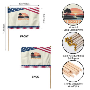 Vintage Missouri Outdoors Patriotic Handheld Flag Midwest Nature Landscape TS12 Print Your Wear