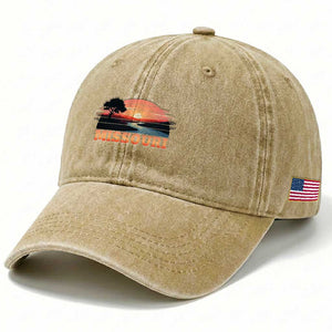 Vintage Missouri Outdoors Washed Cotton Baseball Cap Midwest Nature Landscape TS12 Print Your Wear
