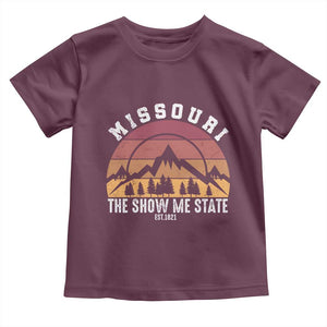 Vintage Missouri Travel Toddler T Shirt The Show Me State Pride TS12 Maroon Print Your Wear