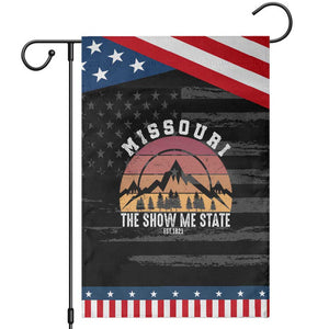 Vintage Missouri Travel Garden Flag The Show Me State Pride TS12 Distressed Black Blue Print Your Wear
