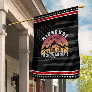 Vintage Missouri Travel Garden Flag The Show Me State Pride TS12 Distressed Black Red Print Your Wear