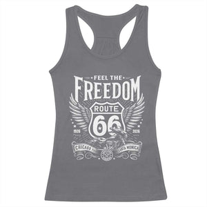 Feel The Freedom Route Highway 66 Racerback Tank Top 100th Anniversary Biker Road Trip Graphic TS12 Charcoal Print Your Wear
