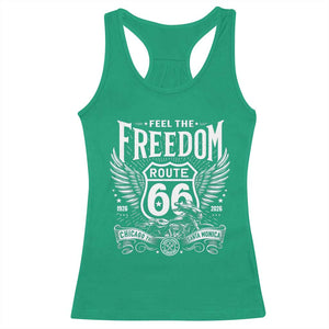 Feel The Freedom Route Highway 66 Racerback Tank Top 100th Anniversary Biker Road Trip Graphic TS12 Irish Green Print Your Wear