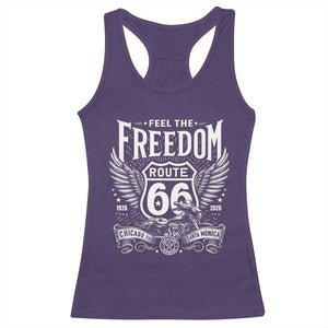 Feel The Freedom Route Highway 66 Racerback Tank Top 100th Anniversary Biker Road Trip Graphic TS12 Purple Print Your Wear