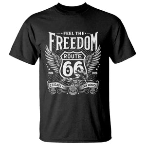 Feel The Freedom Route Highway 66 T Shirt 100th Anniversary Biker Road Trip Graphic TS12 Black Print Your Wear