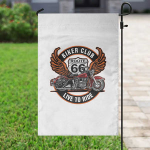Vintage Route Highway 66 Biker Club Garden Flag Live To Ride Motorcycle Graphic TS12 Print Your Wear