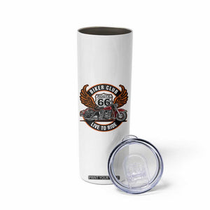 Vintage Route Highway 66 Biker Club Skinny Tumbler Live To Ride Motorcycle Graphic TS12 Print Your Wear