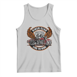 Vintage Route Highway 66 Biker Club Tank Top Live To Ride Motorcycle Graphic TS12 Ash Print Your Wear