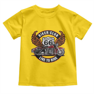 Vintage Route Highway 66 Biker Club Toddler T Shirt Live To Ride Motorcycle Graphic TS12 Daisy Print Your Wear