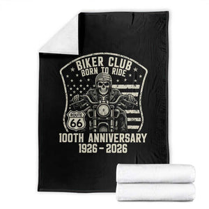 Vintage Biker Club Born To Ride Throw Blanket 100th Anniversary Mother Road TS12 Black Print Your Wear