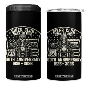 Vintage Biker Club Born To Ride 4 in 1 Can Cooler Tumbler 100th Anniversary Mother Road TS12 One Size: 16 oz Black Print Your Wear