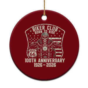 Vintage Biker Club Born To Ride Ceramic Ornament 100th Anniversary Mother Road TS12 1pc Red Print Your Wear