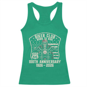 Vintage Biker Club Born To Ride Racerback Tank Top 100th Anniversary Mother Road TS12 Irish Green Print Your Wear