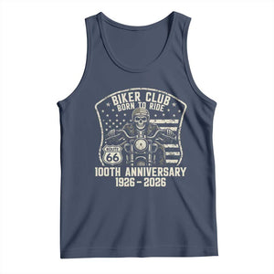 Vintage Biker Club Born To Ride Tank Top 100th Anniversary Mother Road TS12 Navy Print Your Wear